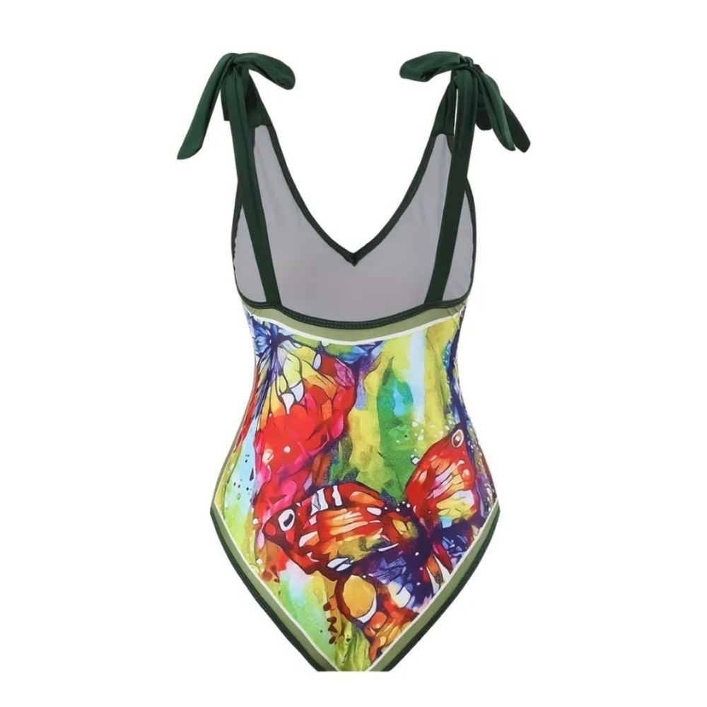 One Piece Swimsuit with Coordinating Wrap Sarong Coverup NWT - Picture 4 of 15